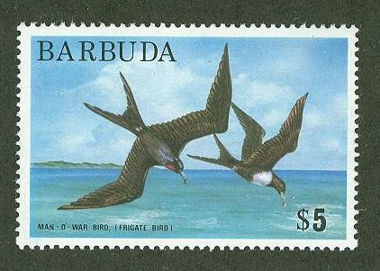 Barbuda # 186a   $5 Frigate Bird, p. 14 x 15 (1) MNH