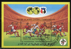 Yemen, P.D.R. Scott 448 UNHOG(CTO) - 1990 World Cup Soccer S/S - SCV $3.00