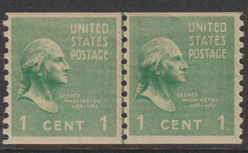 U.S.  Scott# 839 1939 Regular Issue VF MNH Coil Line Pair #1