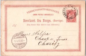 Norway 10o Post Horn and Crown Postal Card 1889 Randsfj.-Banens, Post Exp. to...