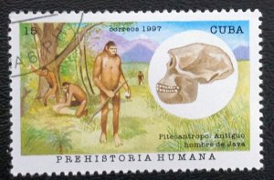 CUBA Sc# 3878  PREHISTORIC MAN  15c 1997  used / cto