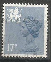 GREAT BRITAIN, WALES, Machins, 1984, used 17p blue gray, Scott WMH30