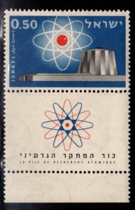 ISRAEL Scott 182 MNH**  Atomic Science Stamp with tab