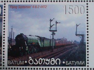 RUSSIA-BATUM STAMPS-1998-WORLD FAMOUS TRAINS MNH FULL SHEET VERY FINE