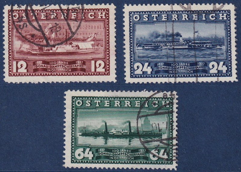 Austria - 1937 - Scott #382-384 - used - Steamship Service