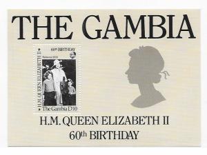Gambia 1986 QE II 60th Birthday S/S MNH C3