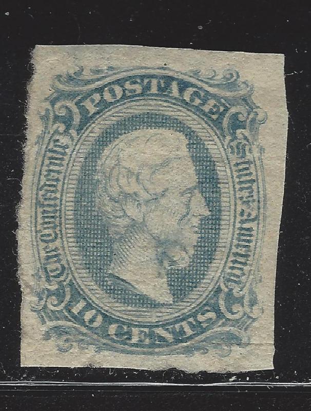 1863-64 CSA Confederate States Scott # 11 Or 12 Mint, No Gum -Lt Crease - (BU38)