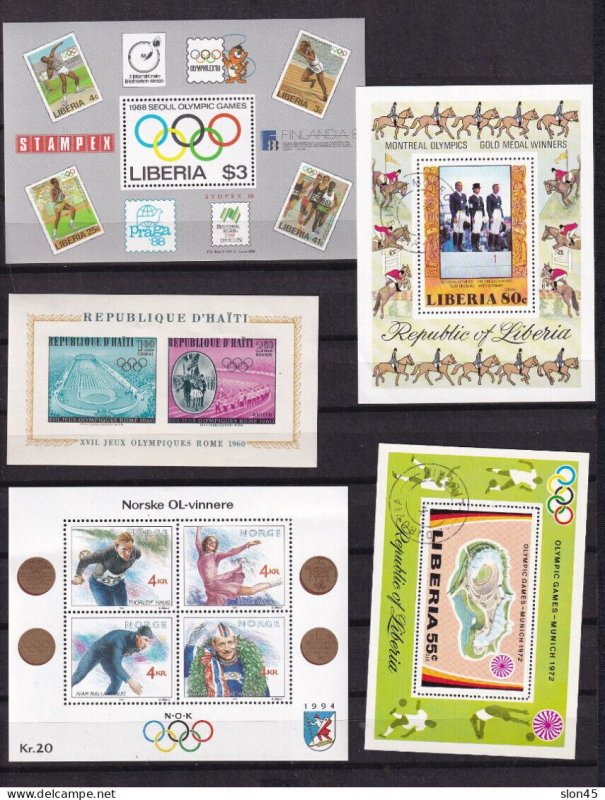 Worldwide 9 Sheets Olympics Games MNH/Used CTO 15345