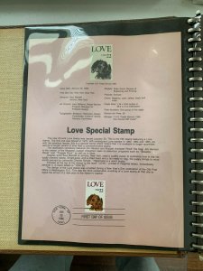 USPS Souvenir Page Scott 2202 1986 love special stamps