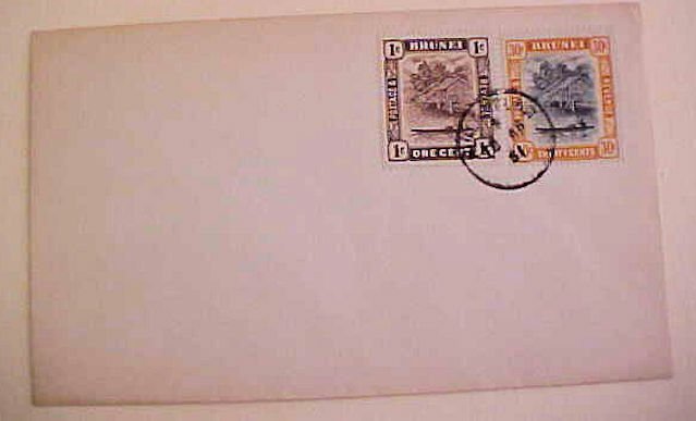 BRUNEI #88B APRIL 1951 ADDRESSEE ERASED