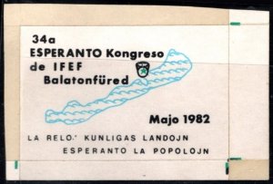 1982 Hungary Poster Stamp 34th Esperanto Congress Of IFEF Balatonfüred May