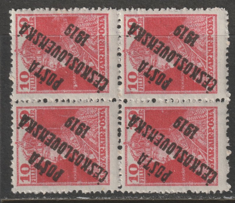1919 Czech Rep - Sc B91 - MH VF - 1 Bo4 - Hungarian stamps overprinted