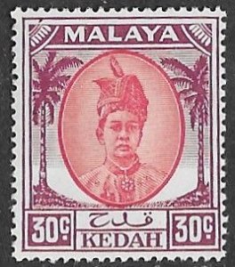 Malaya-Kedah # 75  Sultan  30c  1955   (1)  LH Unused