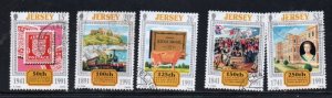 Jersey  Sc 563-67 1991 Anniversaries stamp set used