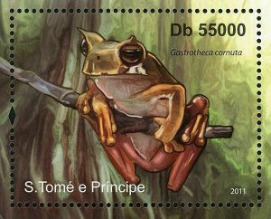 Frogs Stamp Gastrotheca Cornuta Rhinoderma Darwinii S/S MNH #4844-4845 / Bl.835