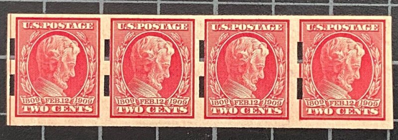 US Stamps-SC# 368 - MOG LH - Shermack Strip Of 4 - Premium Item - SCV =  $150.00