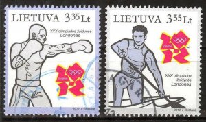 Lithuania 2012 Olympics Games London Boxing Canoe Mi. 1108/9 Used