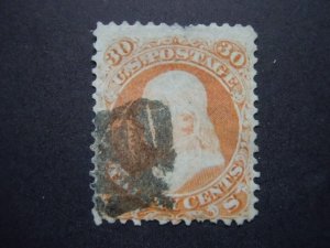 1861 #71  30c Franklin Perf 12 Used CV $195