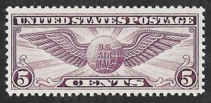 C12 5 cents Winged Globe Stamp Mint OG NH EGRADED F-VF 69