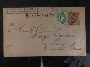 1883 Vienna Austria Postal Stationary Cover To Paris France