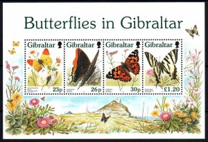 t12, Gibraltar Scott #731 MNH S/S stamps butterflies