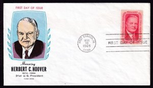 1965 Herbert Hoover Sc 1269 West Branch IA FDC with Fluegel cachet (XH