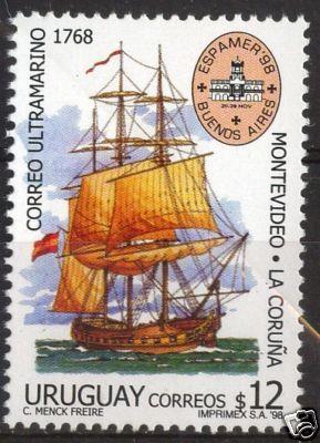 URUGUAY Sc#1739 MNH STAMPS Ship caravel postal service cv...