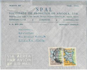 62367  -  ANGOLA - POSTAL HISTORY:   COVER to ITALY 1961 - MAPS