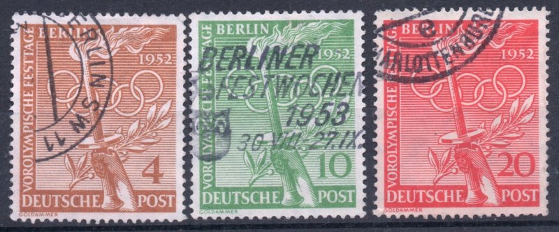 [AC] Germany Berlin 1952 #9N81-83 VF Used Complete Set