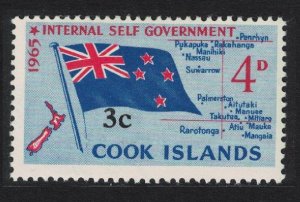 Cook Is. Flag Ovpt 3c on 4d 1967 MNH SG#209