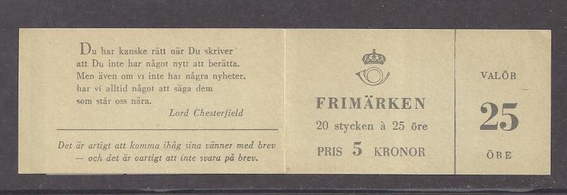 Sweden  Scott  583a  MNH  Booklet Complete