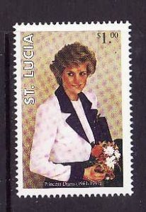 St Lucia-Sc#1084-unused NH set-Princess Diana-1998-