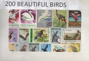 A Nice Selection Of 200 All Different Topicals. Beautiful Birds.   #02 TOP24