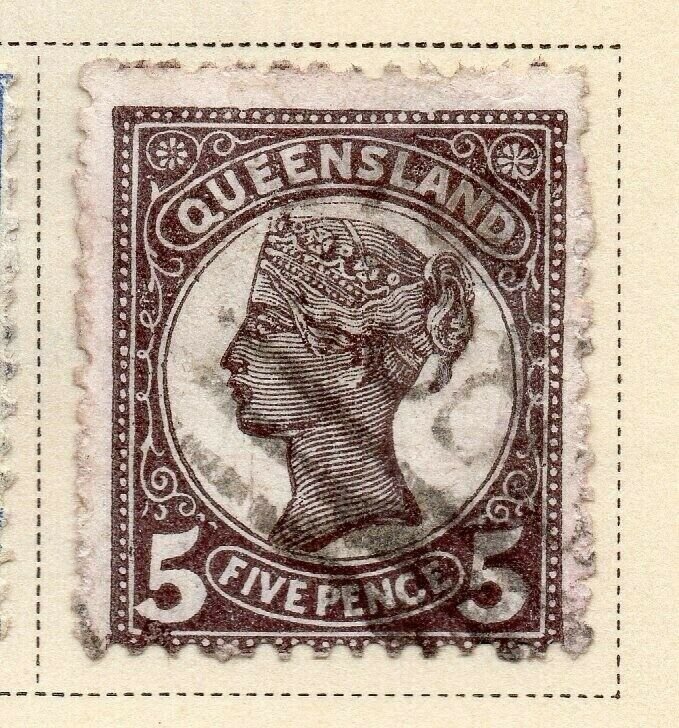 Queensland 1895 Early Issue Fine Used 5d. 326843