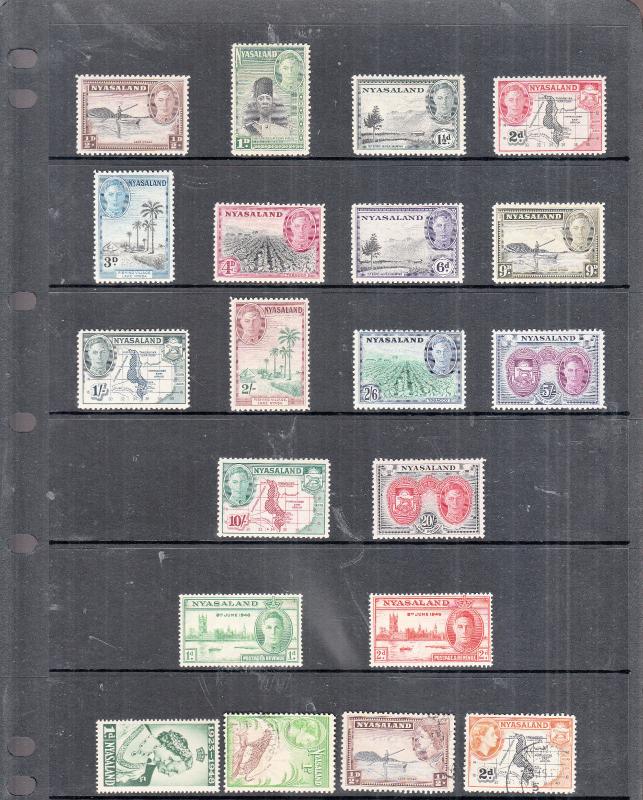 NYASALAND 1945 SET COMPLETE MOUNTED MINT TO 20/-