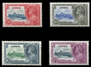 Jamaica #109-112 (SG 114-117) Cat£20, 1935 Silver Jubilee, set of four, hinged