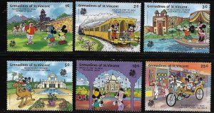 1989 St Vincent Grenadines India Intl Stamp Expo  SC# 623-628 Mint