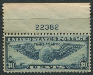 C24 30c Winged Globe Mint NH OG VF  Plate # Single