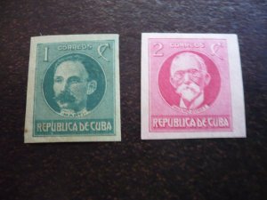 Stamps - Cuba - Scott# 274-276 - Mint Hinged Set of 3 Imperf Stamps