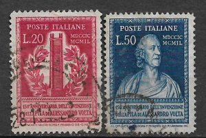 COLLECTION LOT #467 ITALY # 526-7 1949 CV=$37