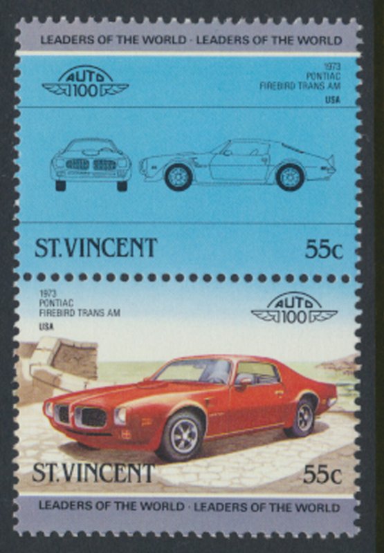 St. Vincent  SC# 817a-b  MNH Classic Cars se-tenant pair 1985  see detail & scan