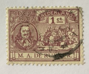 Netherlands 1907 Scott 88 used - 1c, Admiral Michiel Adriaanszoon De Ruyter