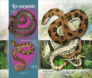 TOGO - 2023 - Snakes - Perf Souv Sheet - Mint Never Hinged