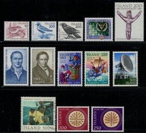 Iceland #539-518 * NH/u  CV $11.15  1981 issues