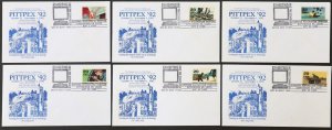 U.S. Used #2697b,e,g,h,i,j 29c WWII 1942 Lot of 6 PITTPEX 1992 First Day Covers