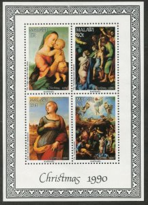 MALAWI Sc#577a 1990 Christmas Souvenir Sheet OG Mint Hinged