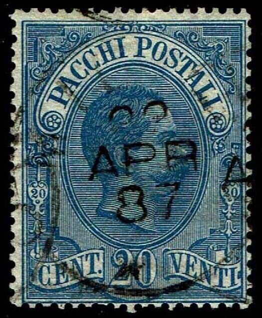 1884-86 Italy #Q2 Parcel Post Wmk 140 Sideways - Used - VF - CV$170.00 (E#4456)