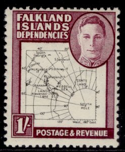 FALKLAND ISLANDS - Dependencies GVI SG G16, 1s black & purple, LH MINT. Cat £26.