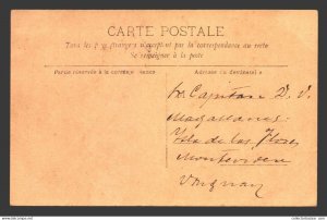 1906 Torrejon de Ardoz to Uruguay Isla de Flores Military ship mail unstamped RR