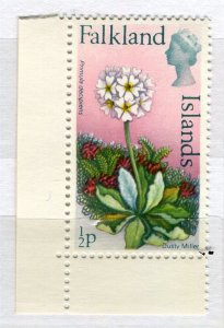 FALKLANDS; 1972 early Flowers issue fine MINT MNH Marginal 1/2p. value